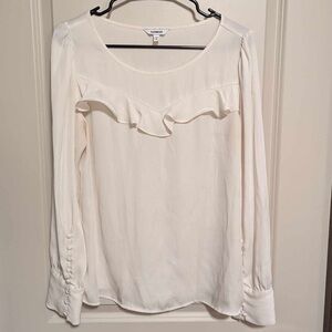 Express Ivory Ruffle Blouse Size M